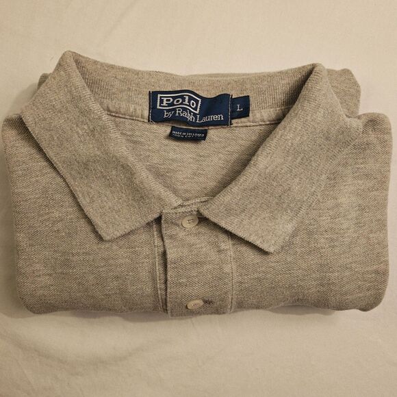 Vintage Late 90's Polo by Ralph Lauren 100% Pique Cotton Rugby Sweater US Size L - Picture 8 of 10